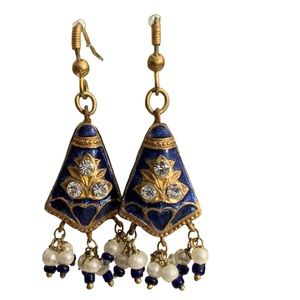 Indian Navy blue Tassel Earrings